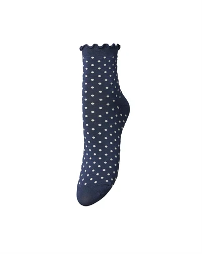 Beck Söndergaard - Dotted Frilla Short Strømpe - Naval Acad Blue 